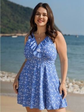 Ruffled
Colorblock
Floral Swim
Dress